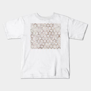 Rose gold mermaid scales - grey marble Kids T-Shirt